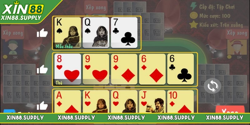 Các lá bài sử dụng trong trò chơi được quy định rõ ràng